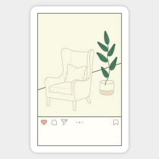 Instagram post of room illustration Sticker